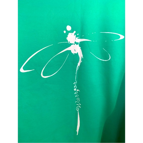 Mint Green Long-sleeve Pullover Shirt (M) w/ Dragonfly Image and word “ Warrior” - Picture 3 of 3